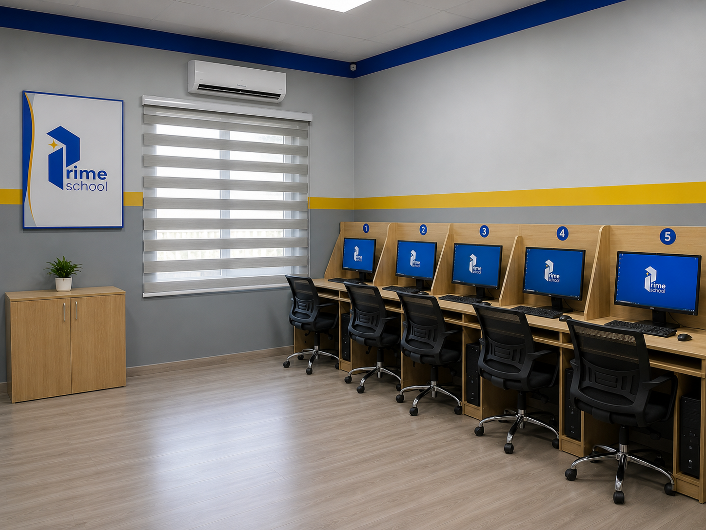 Wide view of the Prime School testing room