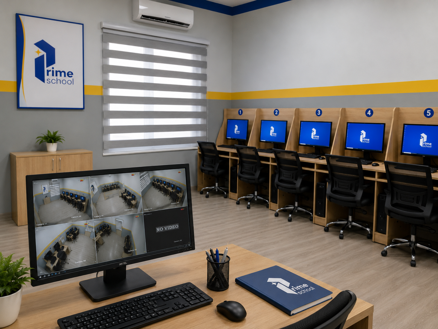 Administrator monitoring position in the Prime School testing room